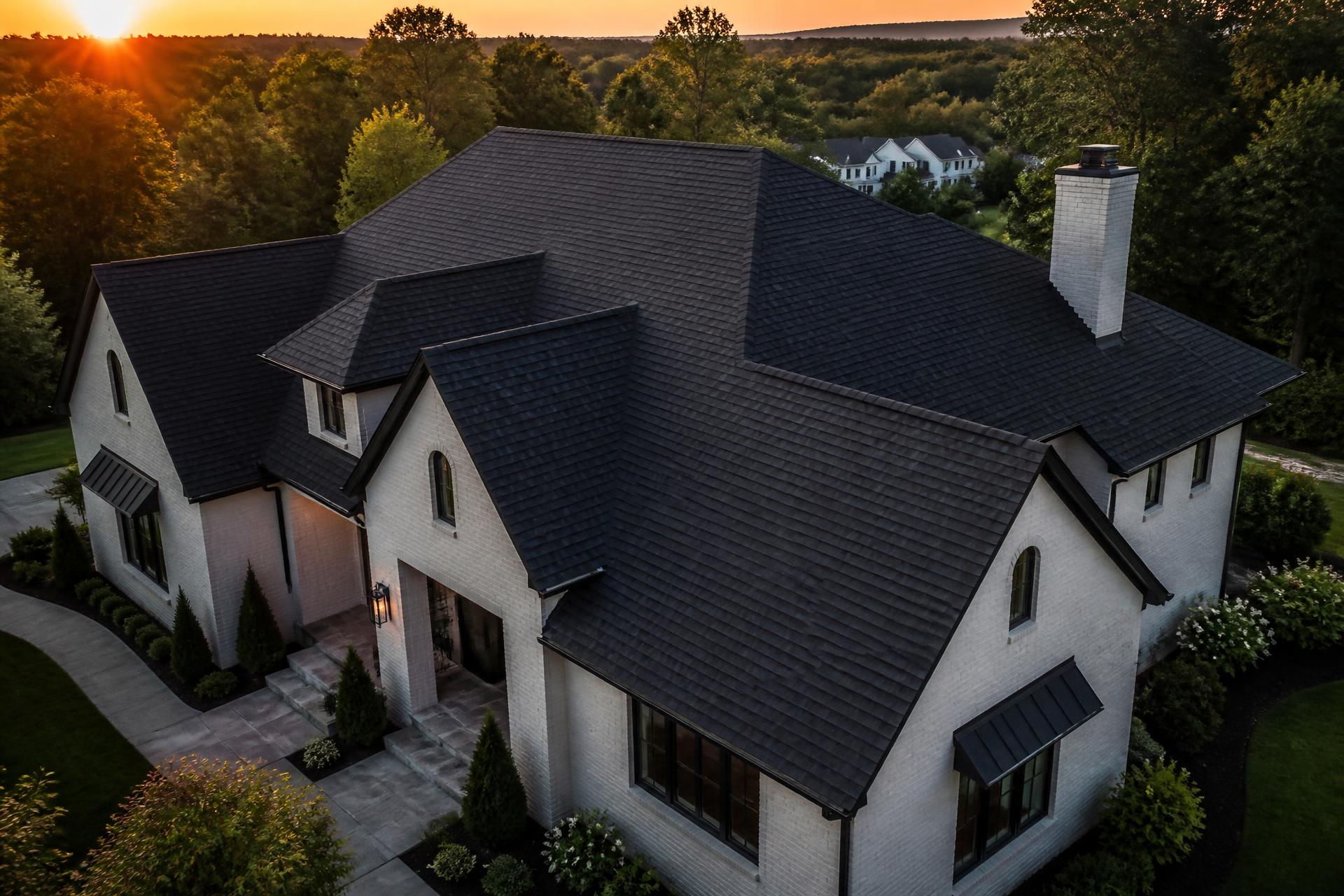 Modern home with premium roofing
